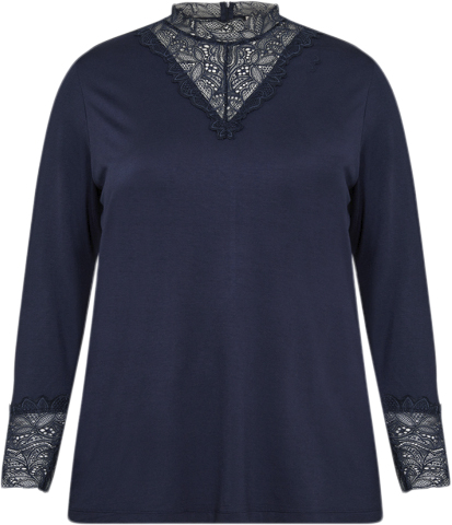 Curvy Wastella Bluse Navy Blå